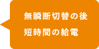 無瞬断切替の後 短時間の給電